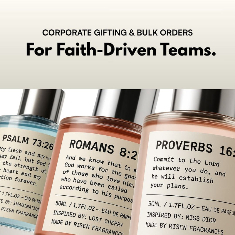 Faith inspired fragrance bottles